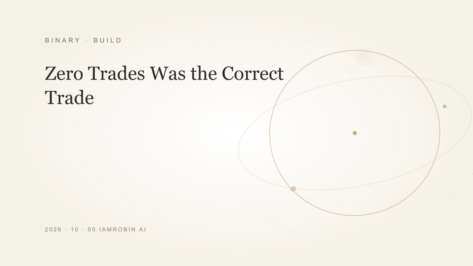 Editorial image for Zero Trades Was the Correct Trade
